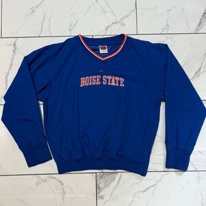 Nike Boise State Embroidered Blue Pullover Windbreaker